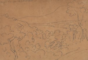 Lago di Vico desde la colina de Viterbo de John Robert Cozens